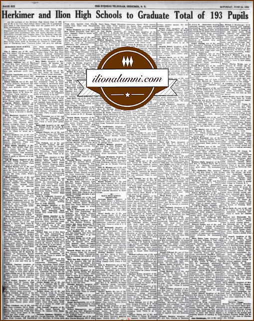 Herkimer Evening Telegram IHS Graduates 1950